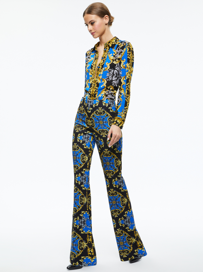 TEENY FIT FLARE BOOTCUT PANT - REGAL ROMANCE SAPPHIRE image 4 - Alice And Olivia