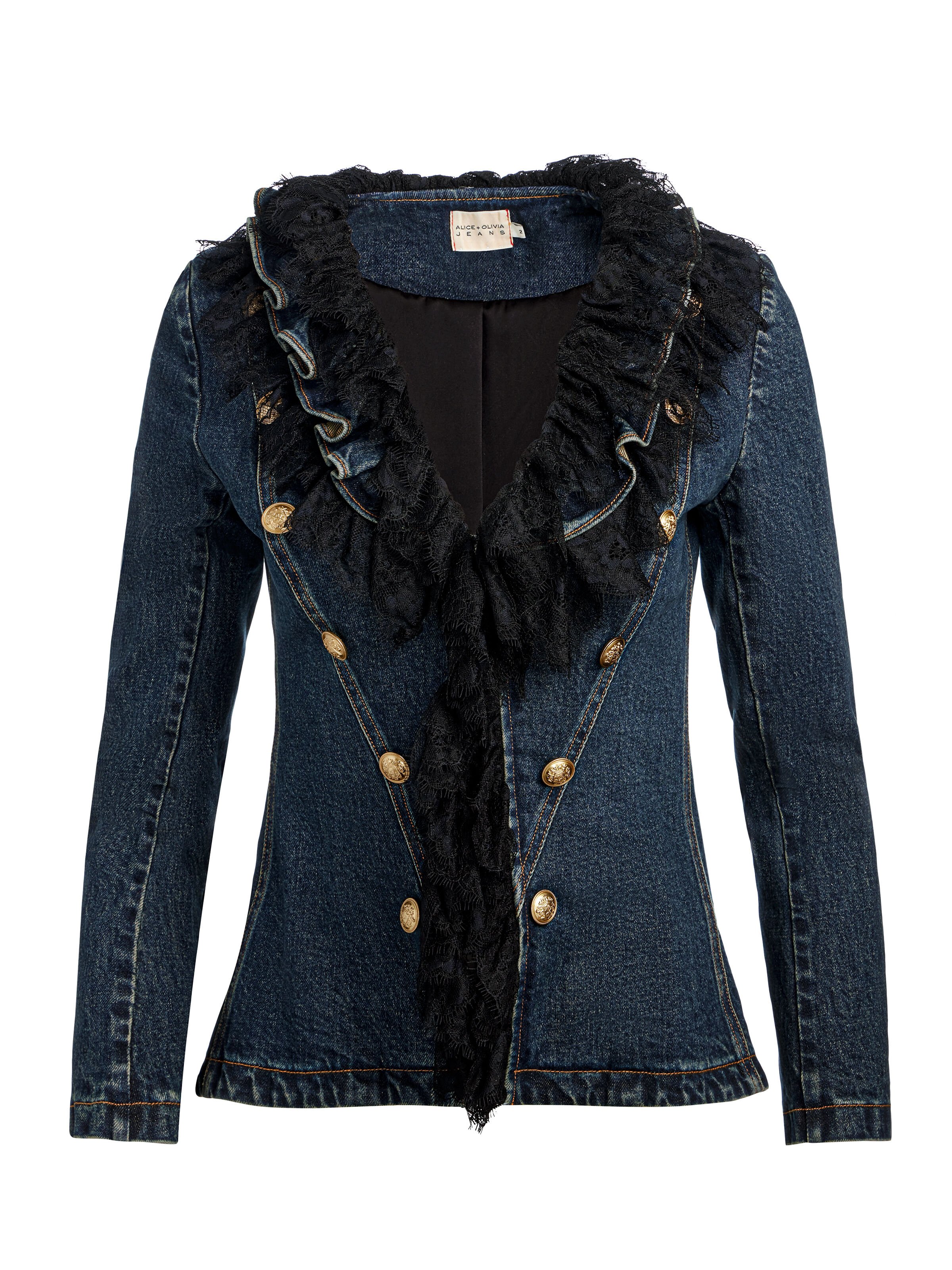 ALICE + OLIVIA デニムワンピース alice + olivia Maryann Floral Cutout Denim Dress | Shopbop