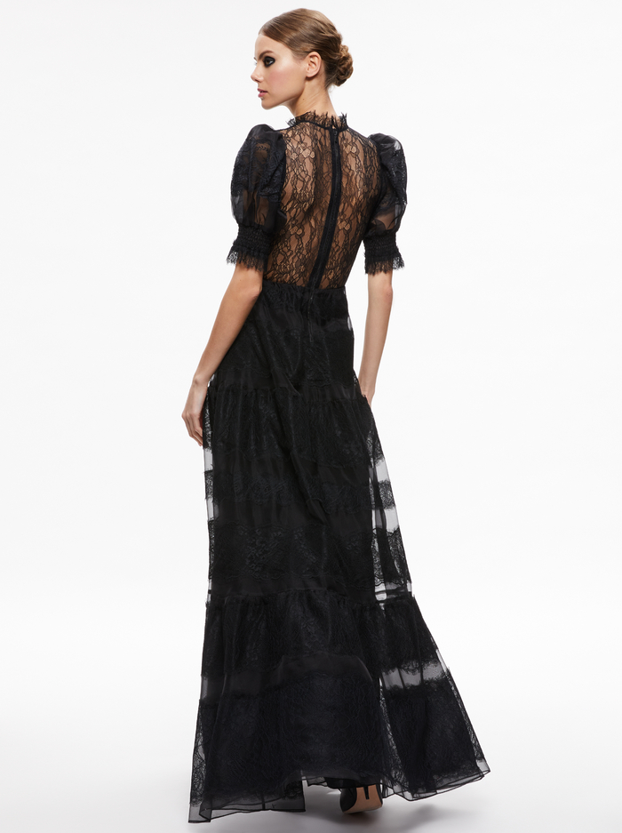 Vernita Tiered Maxi Dress In Black | Alice And Olivia