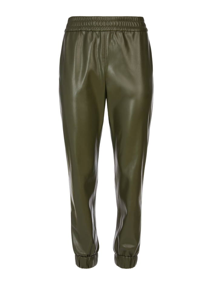 PETE VEGAN LEATHER JOGGER - OLIVE image 5 - Alice And Olivia