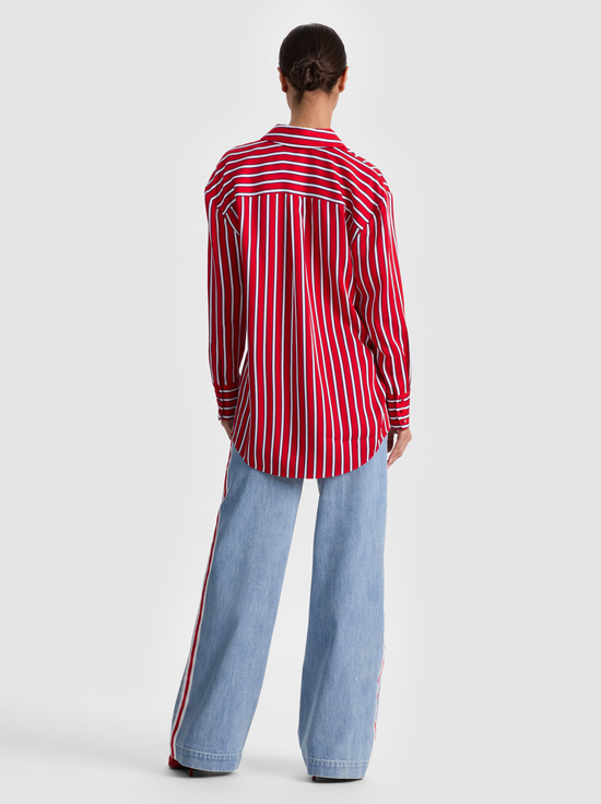 TEAKWOOD CHILI PEPPER-DIMITRA OVERSIZED BUTTON DOWN