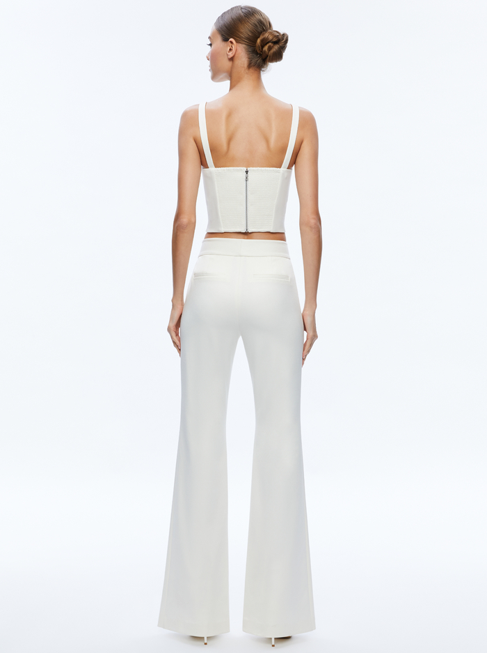 DEANNA HIGH WAISTED BOOTCUT PANT - ECRU image 1 - Alice And Olivia