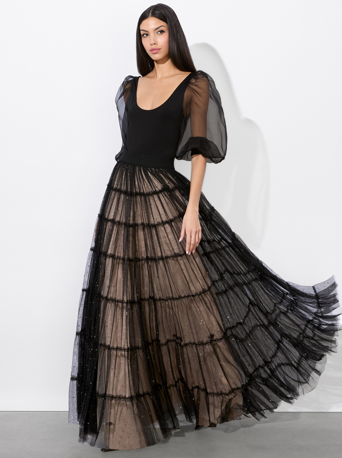 DARCY BALLGOWN SKIRT - BLACK/CRYSTAL image 1 - ALICE + OLIVIA