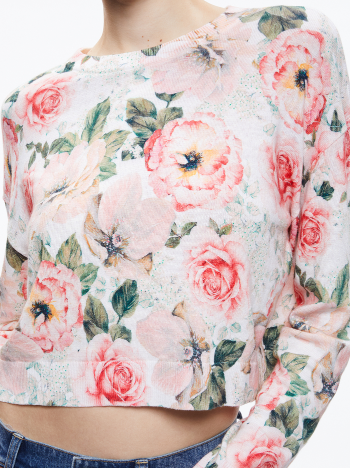 GLEESON PRINTED FLORAL PULLOVER - MORNINGSIDE FLORAL WHITE image 3 - Alice And Olivia