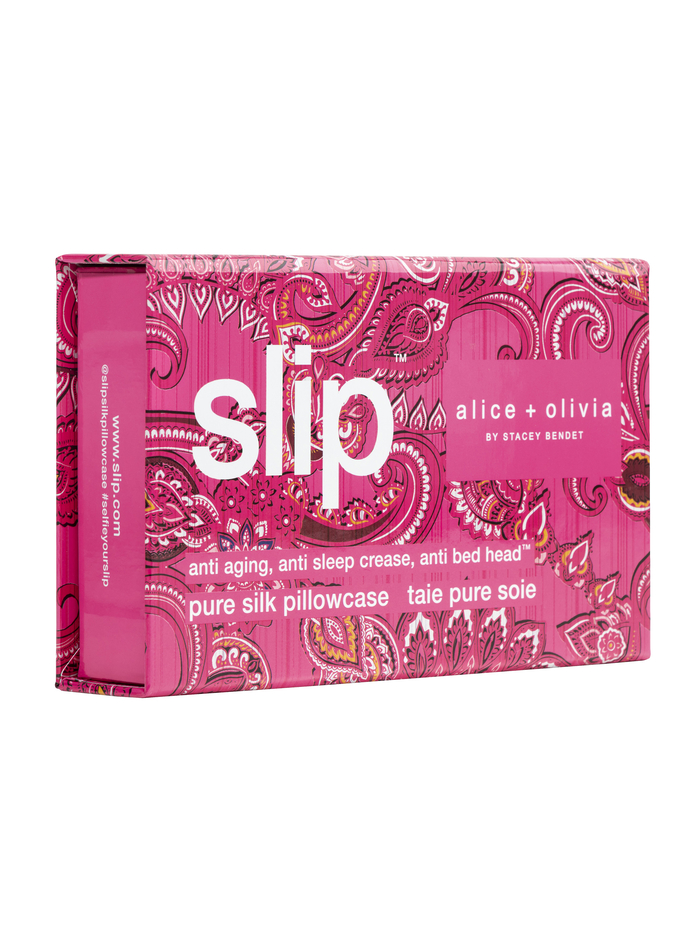 A+O X SLIP SILK PILLOWCASE - SPRING PAISLEY FRENCH ROSE image 2 - Alice And Olivia