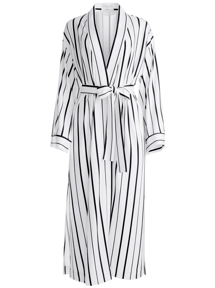 A+O X MASONGREY KAIA KIMONO ROBE - WHITE/BLACK image 5 - Alice And Olivia