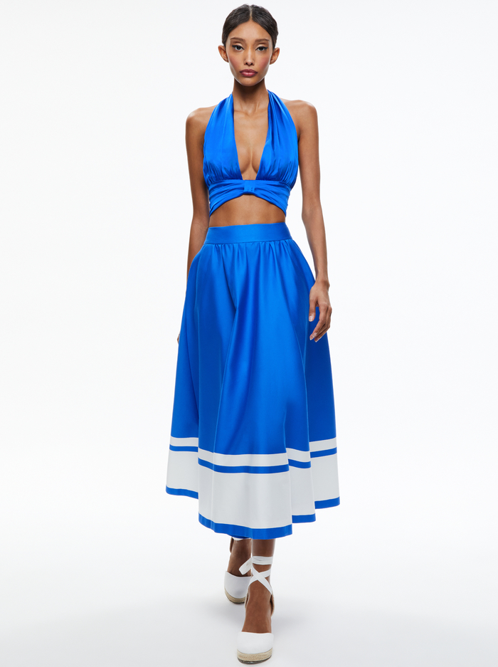 EARLA HIGH WAISTED MIDI SKIRT - BEYOND STRIPE image 2 - Alice And Olivia