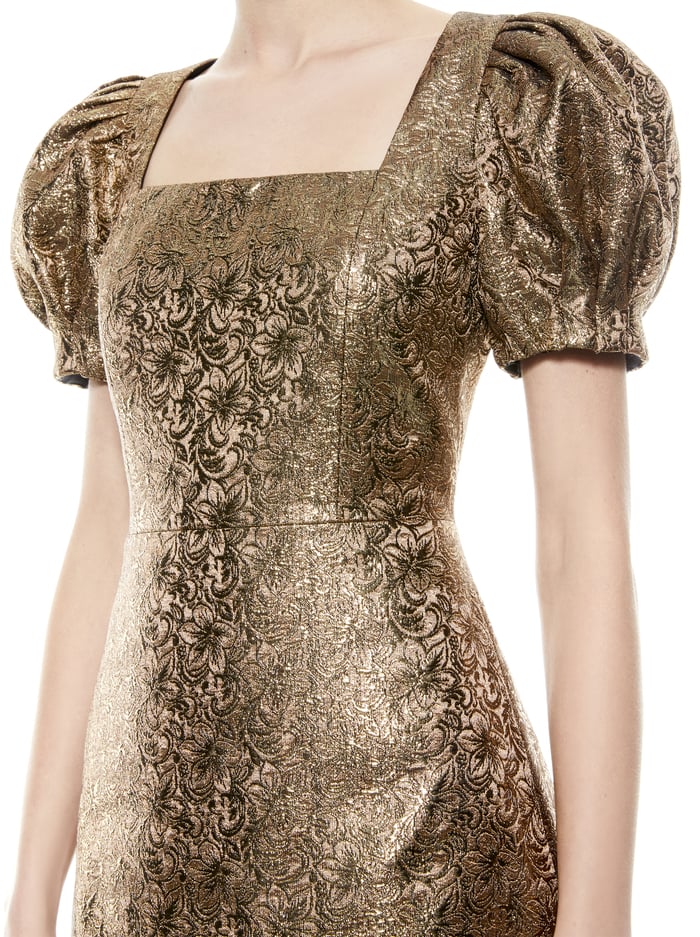 KALEN PUFF SLEEVE MINI DRESS - BRONZE image 2 - Alice And Olivia