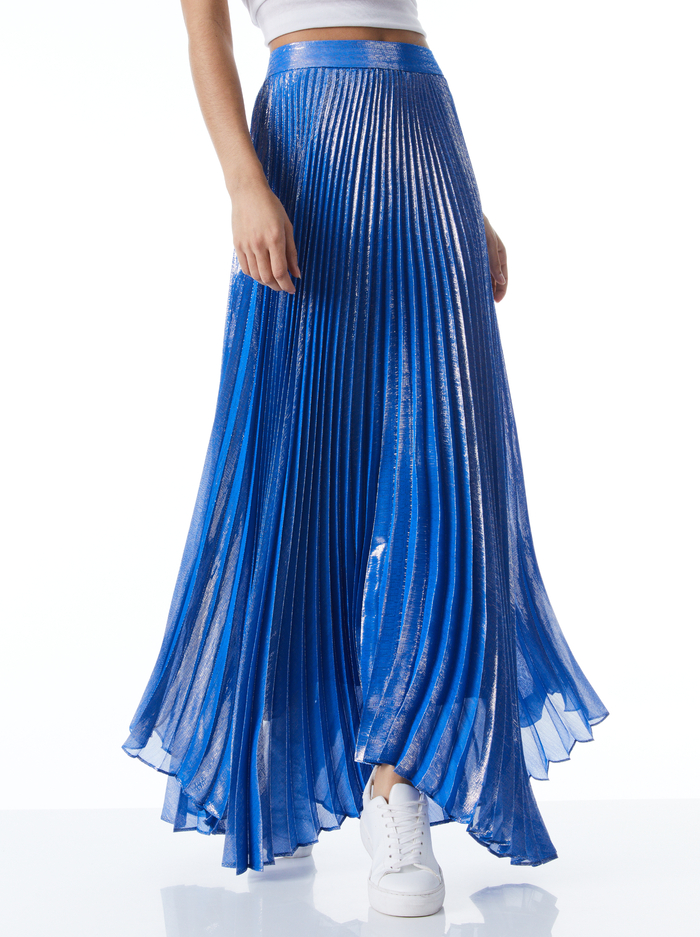 KATZ PLEATED MAXI SKIRT - PALACE BLUE - Alice And Olivia