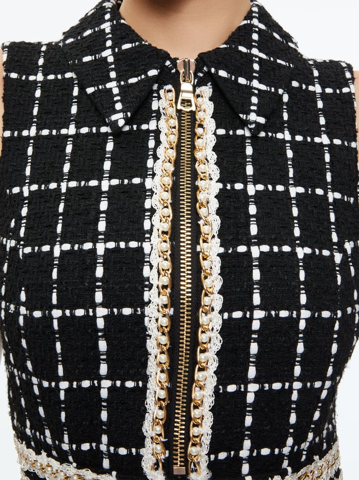 ELLIS TWEED MINI DRESS - BLACK image 3 - Alice And Olivia