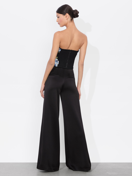 BLACK MULTI-CECE EMBELLISHED TOP