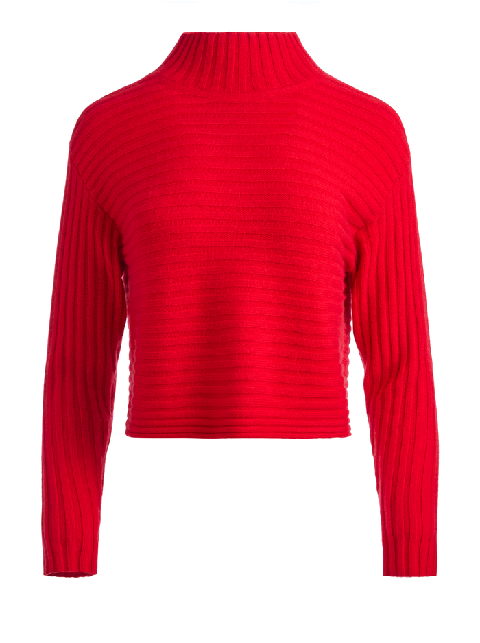 TAVILL MOCK NECK PULLOVER - PERFECT RUBY image 5 - Alice And Olivia