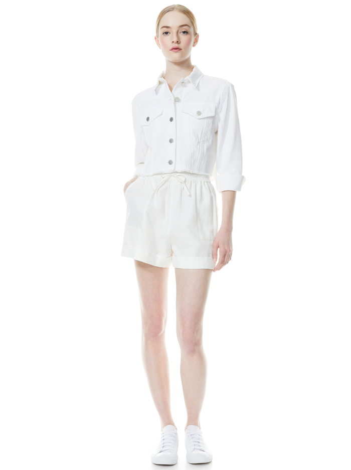 KENDALL CROPPED BOXY JACKET - VINTAGE SUGAR image 2 - Alice And Olivia