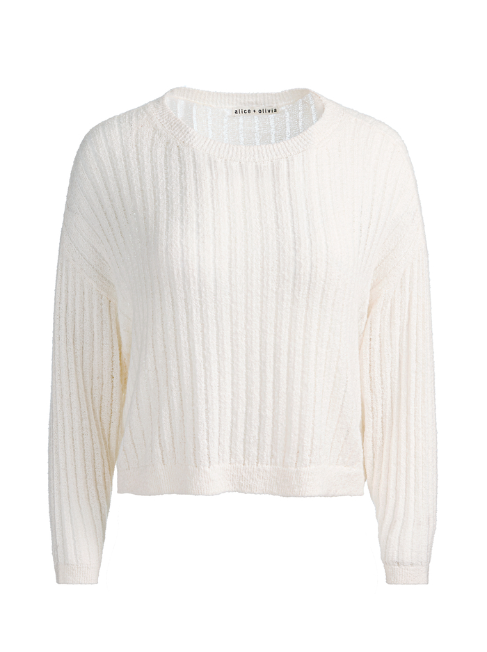 MITCHELL LIGHTWEIGHT PULLOVER - SOFT WHITE image 5 - ALICE + OLIVIA