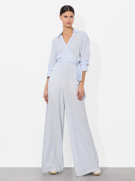 OFF WHITE/BLUE-KENLEY PALAZZO PANT