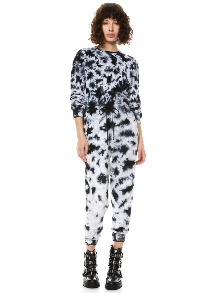 NIKITA TIE DYE JUMPSUIT - BLACK/WHITE image 2 - ALICE + OLIVIA