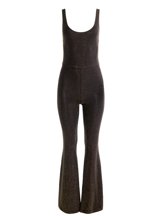 BLACK/DORADO-TERESA EMBELLISHED JUMPSUIT
