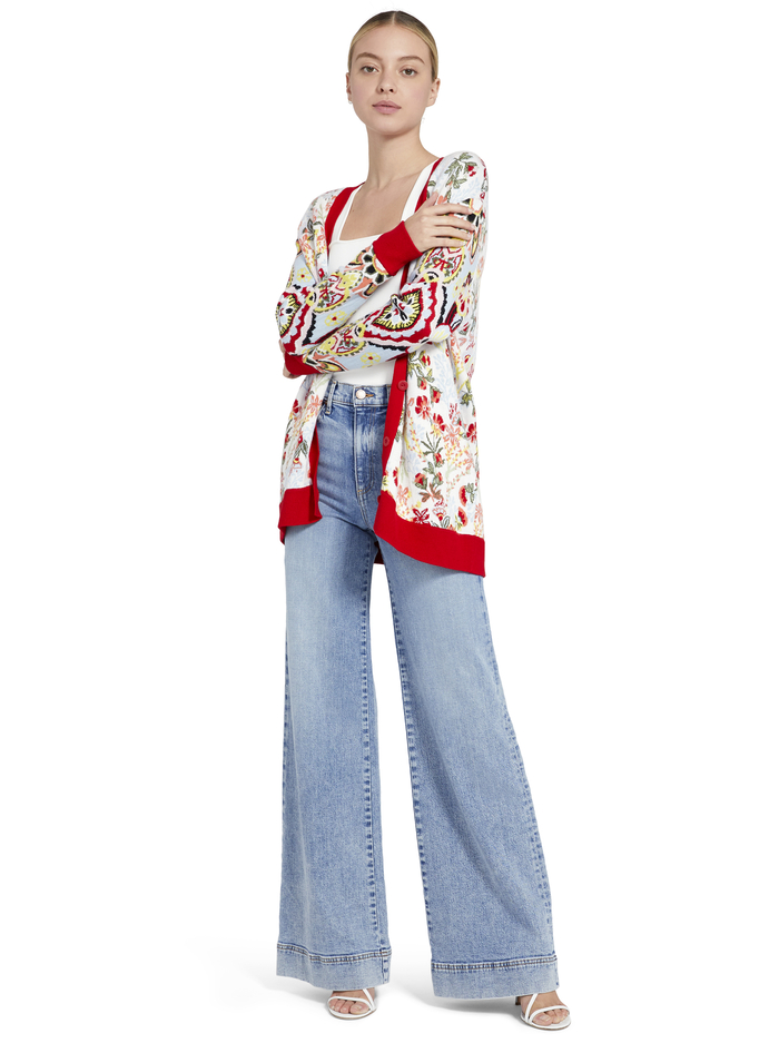 BRADFORD JACQUARD GRANDPA CARDIGAN - MULTI image 4 - Alice And Olivia