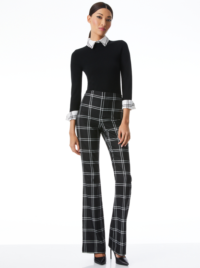 TEENY FLARE PANT - BLACK/WHITE image 2 - ALICE + OLIVIA