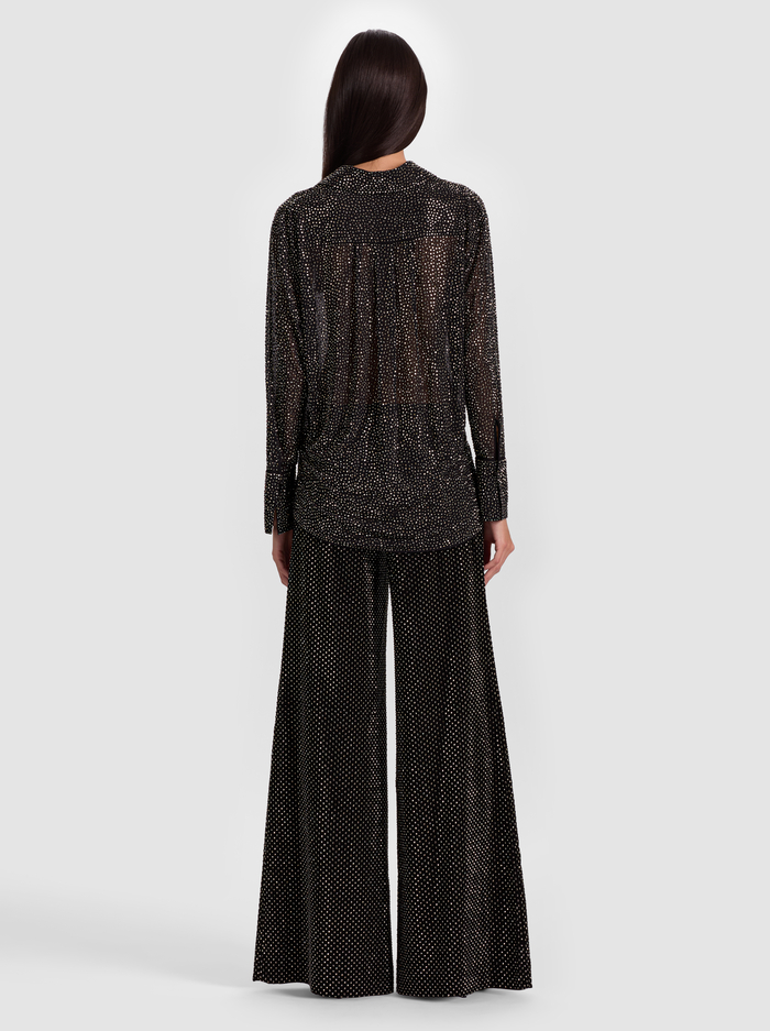 FINELY EMBELLISHED OVERSIZED BUTTON DOWN - BLACK image 2 - Alice And Olivia