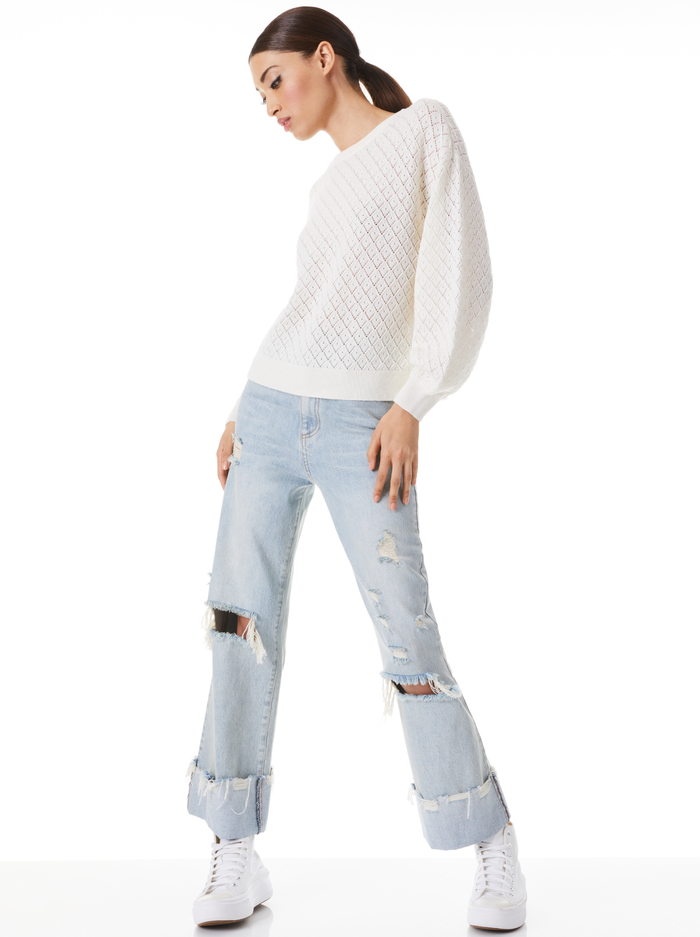 ANGELINE EASY CROP PULLOVER - SOFT WHITE image 4 - Alice And Olivia