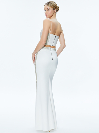 OFF WHITE-MARILYNN EMBELLISHED MAXI SKIRT
