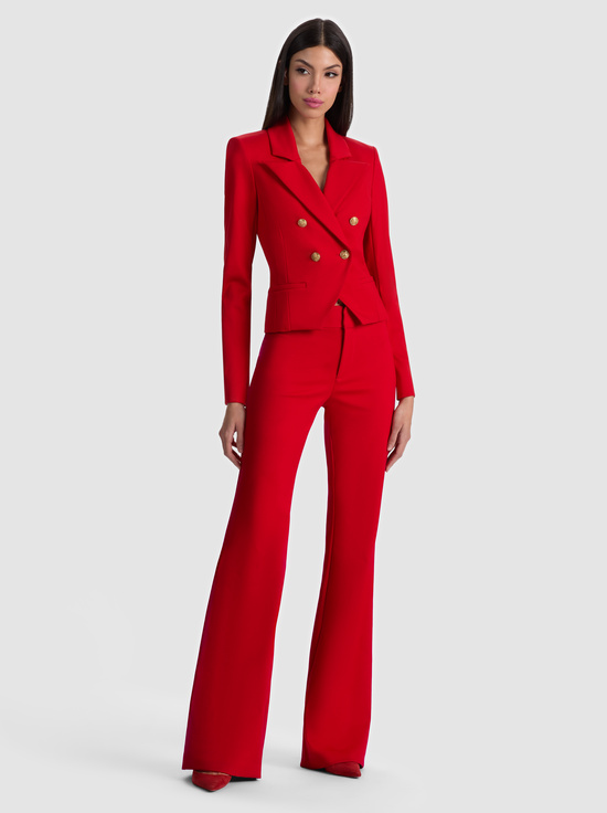 CHILI PEPPER-SABLE DOUBLE BREASTED CROPPED BLAZER