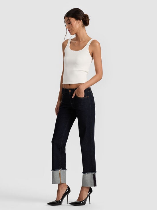 DARK RINSE-ABILENE CUFFED JEAN