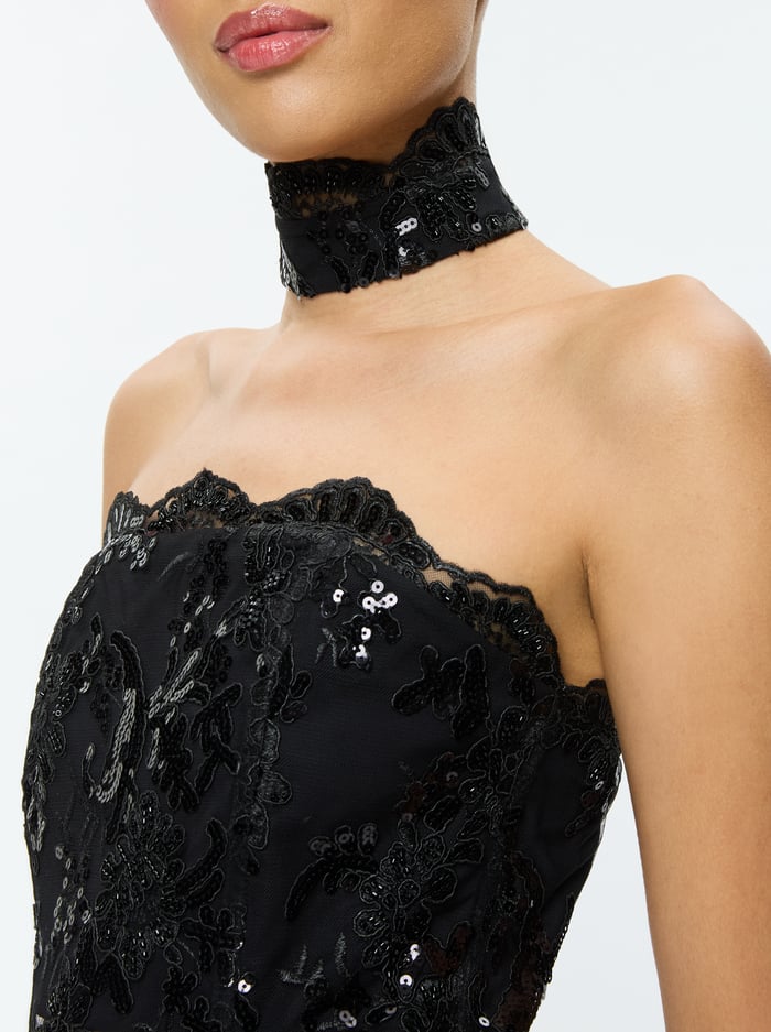 GEORGIE EMBELLISHED GOWN - BLACK image 1 - Alice And Olivia
