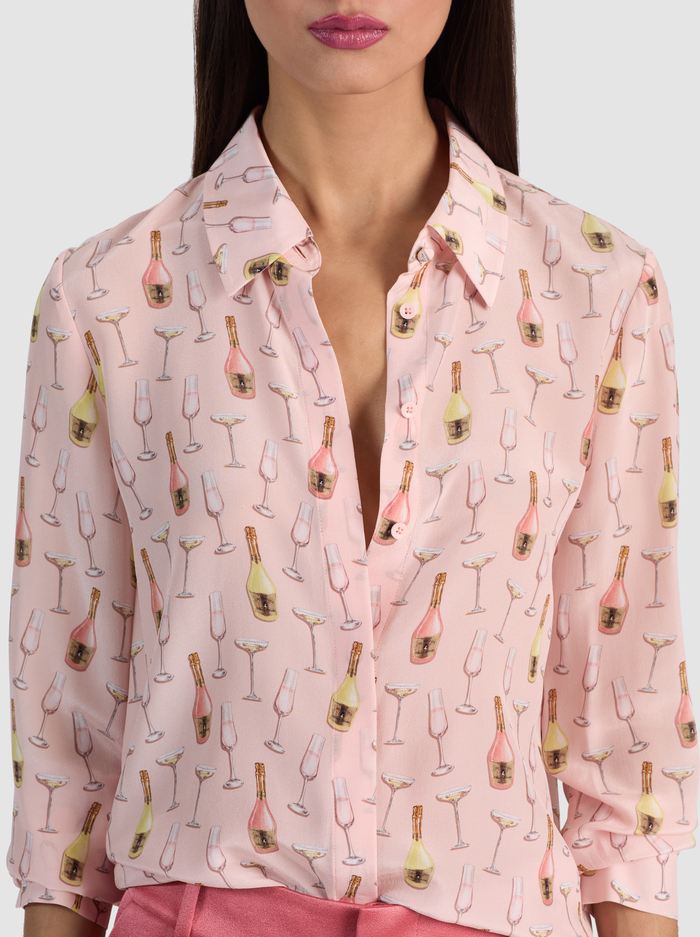 WILLA SILK BLOUSE - CHAMPAGNE POP image 3 - ALICE + OLIVIA