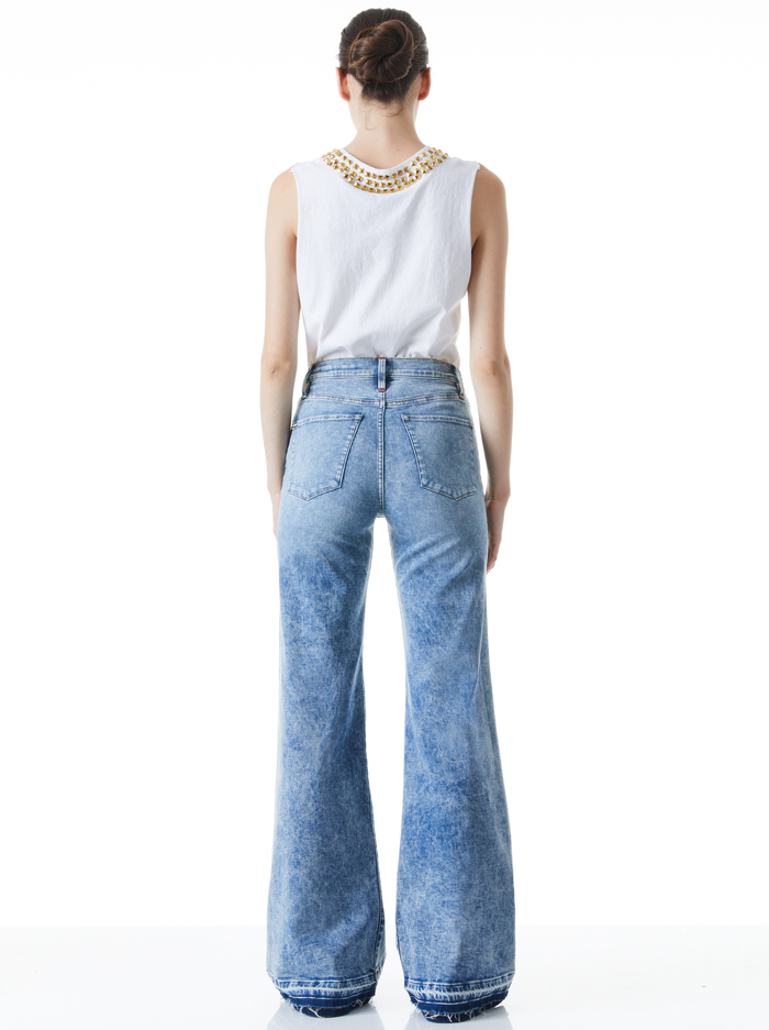 BEAUTIFUL HIGH RISE FLARE JEAN - ROCKY BLUES image 1 - Alice And Olivia