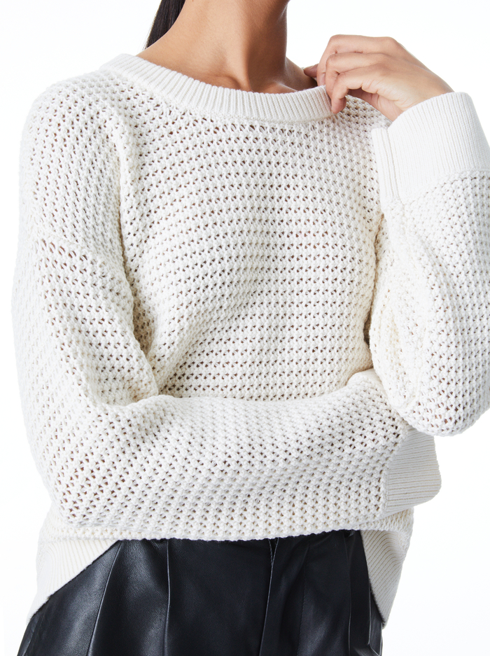 DORLA CREWNECK PULLOVER - SOFT WHITE image 3 - Alice And Olivia