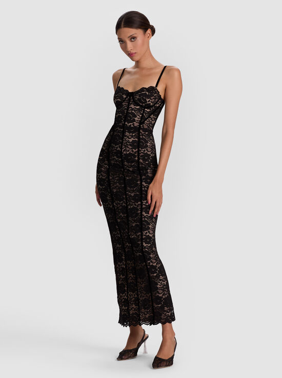BLACK-CARISSA LACE MAXI DRESS