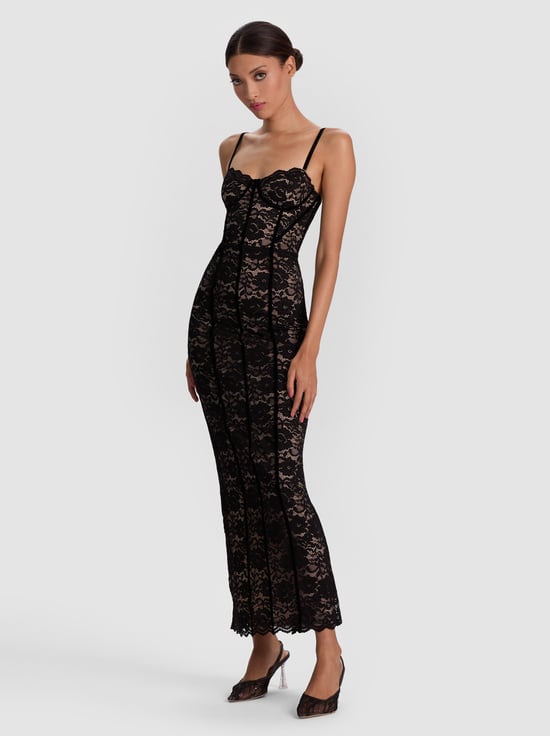 BLACK-CARISSA LACE MAXI DRESS