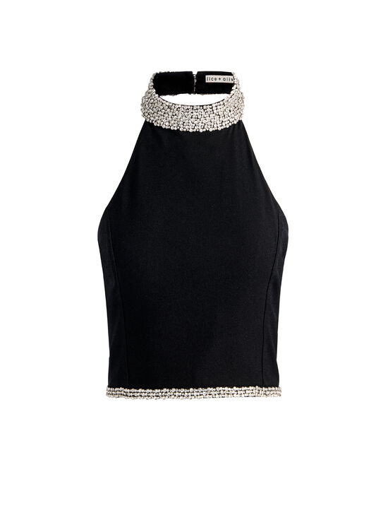 BLACK-GATZ EMBELLISHED TOP