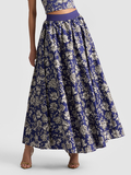 NILDA MAXI SKIRT - BLOOMING WILD INDIGO