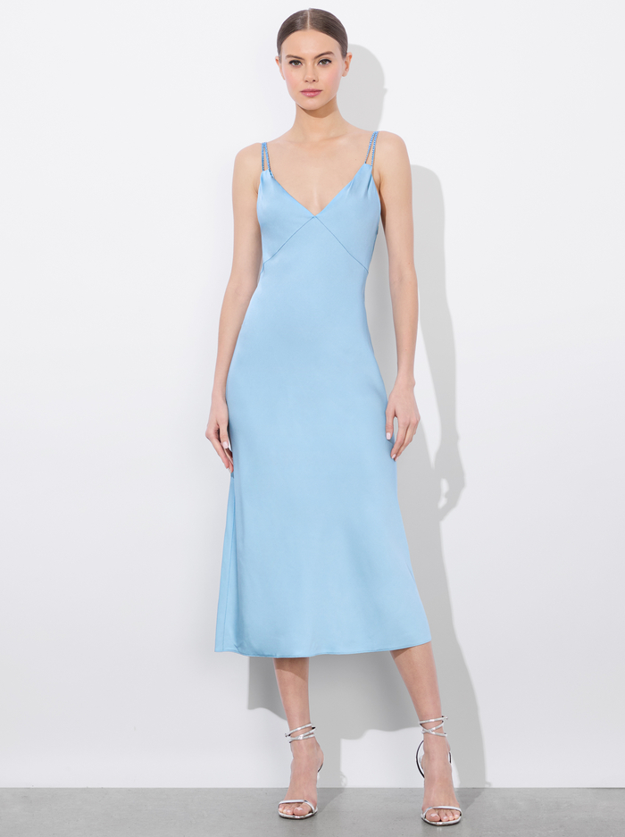 KIRO SLIP DRESS - MINERAL BLUE - Alice And Olivia