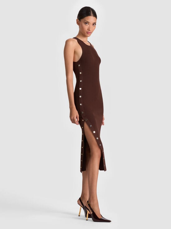 DARK CHOCOLATE-LALITA RACERBACK TANK DRESS