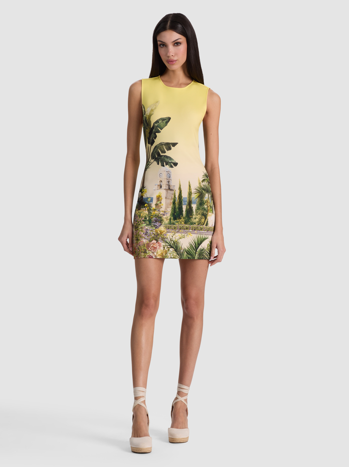 WYNELL STACEFACE FITTED MINI DRESS - PURE PARADISE - ALICE + OLIVIA