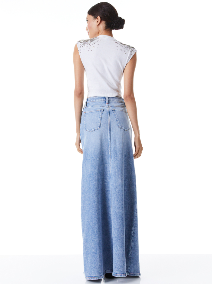 MICAH EMBELLLISHED CROPPED MUSCLE TANK - WHITE/MULTI image 1 - Alice And Olivia