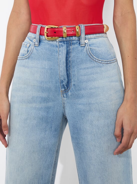 BRIGHT RUBY/GOLD-HAYDEN BUCKLE BELT