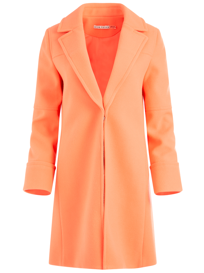LUISANA SEAMED COAT - DEEP CORAL image 5 - Alice And Olivia