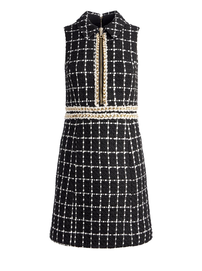 ELLIS TWEED MINI DRESS - BLACK image 5 - Alice And Olivia