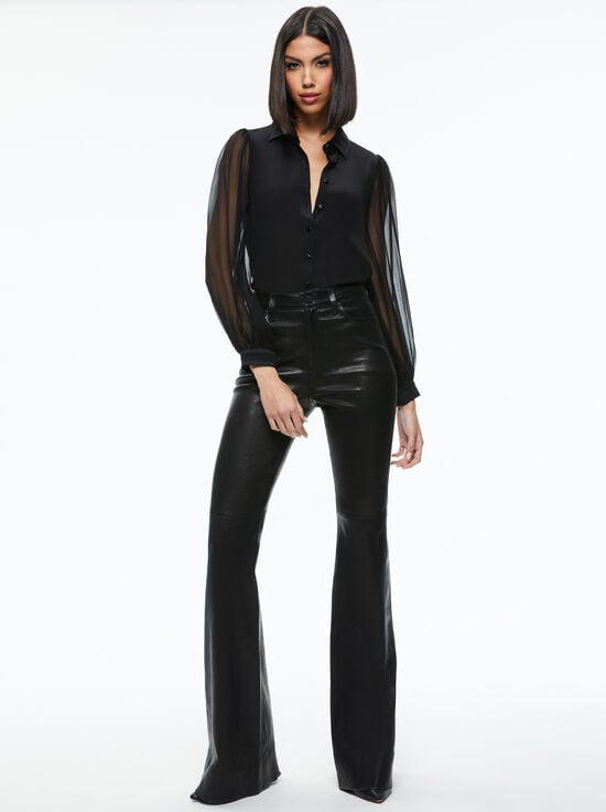 BLACK-ROANNE BUTTON DOWN