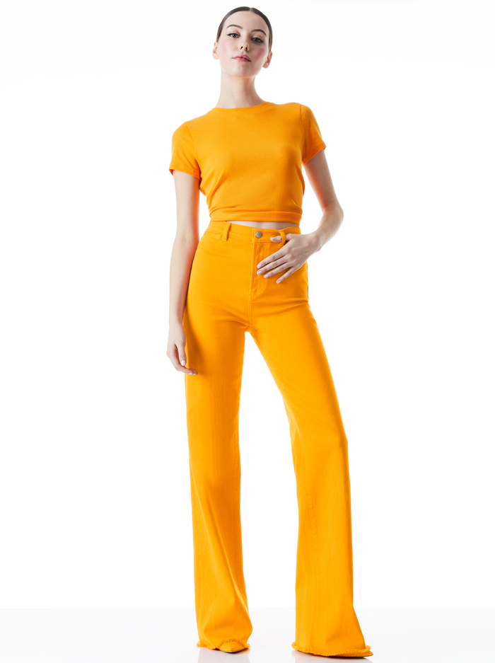 CINDY CROPPED TEE - TANGERINE image 2 - Alice And Olivia