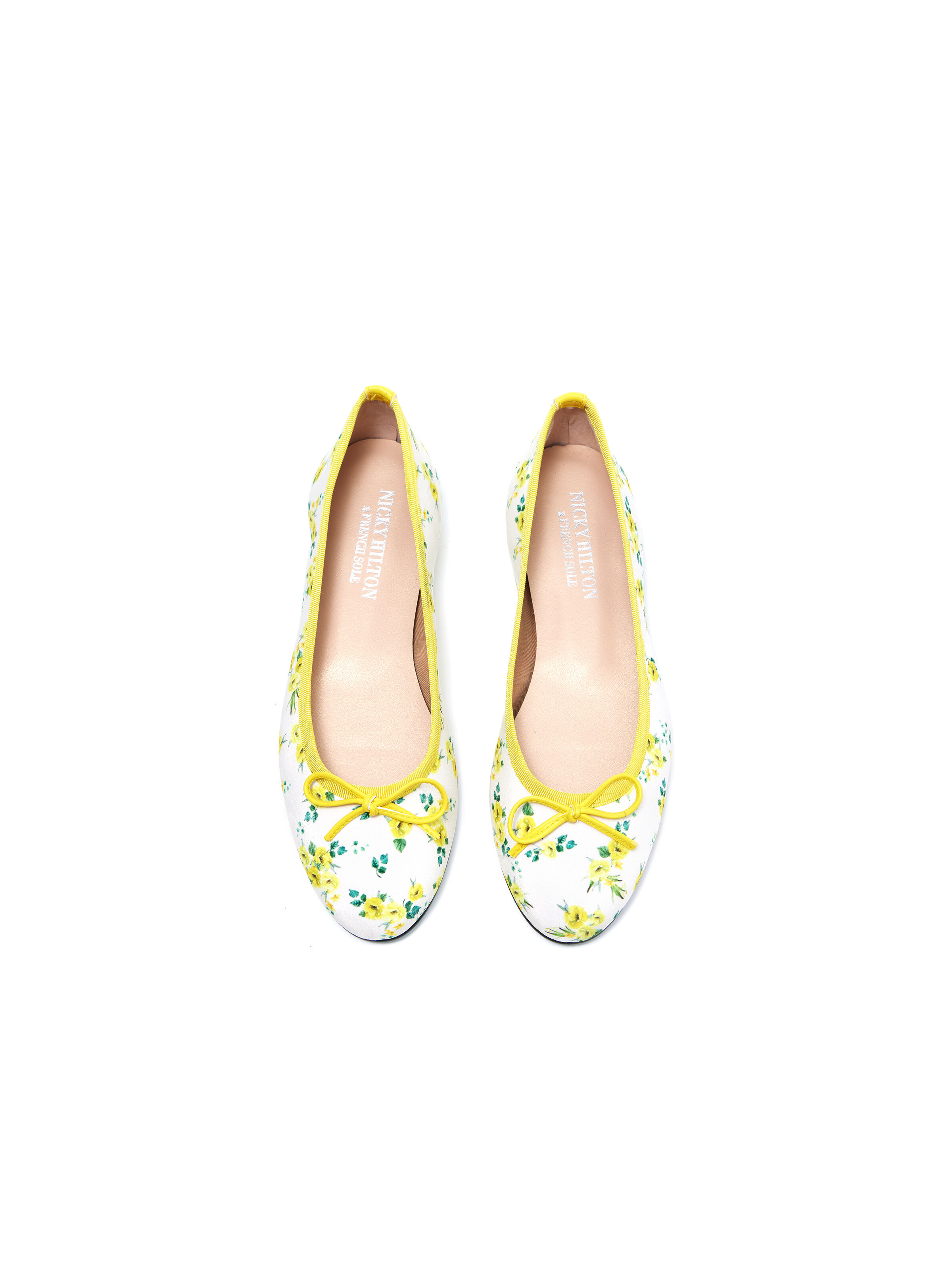 A+o X French Soles Ballet Flat In Yellow Floral | Alice + Olivia