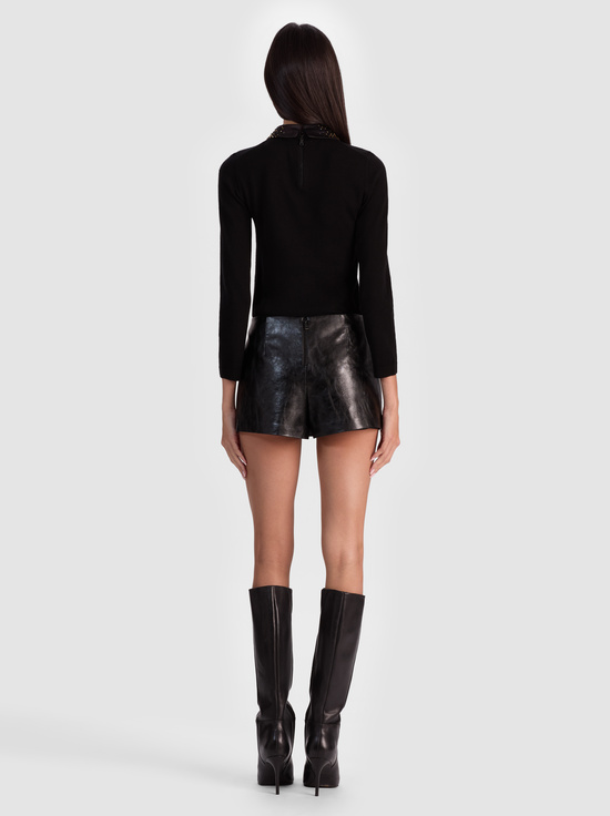 BLACK-PORLA COLLARED SWEATER