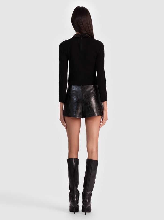 PORLA COLLARED SWEATER - BLACK image 2 - Alice And Olivia