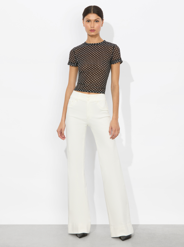 TESS TEE - BLACK/OFF WHITE POLKA DOT image 1 - Alice And Olivia