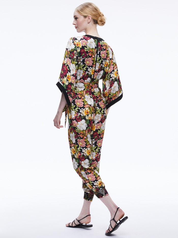 WALDA WRAP FRONT JUMPSUIT - JUNIPER FLORAL BLACK image 1 - Alice And Olivia